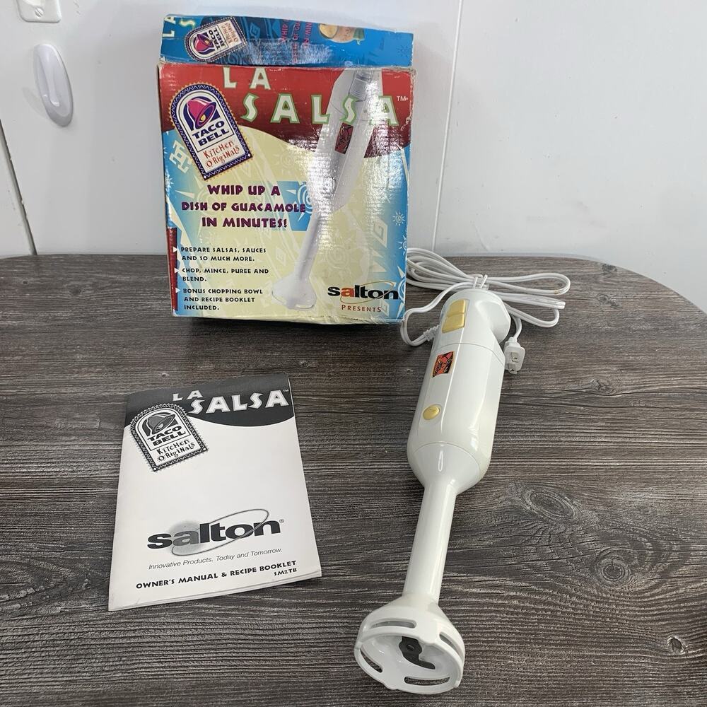 Taco Bell Kitchen Originals La Salsa Electric Handheld Immersion Blender‎ Salton